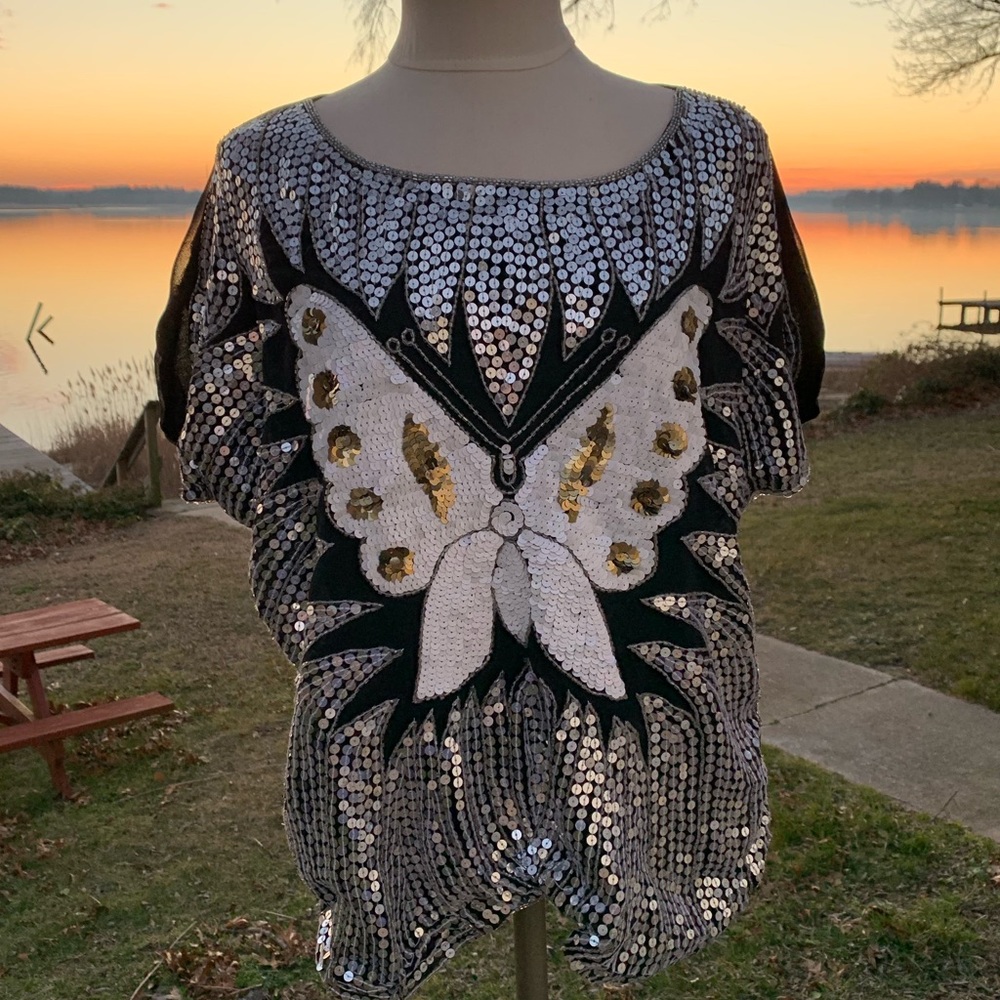 Sequins Butterfly Top